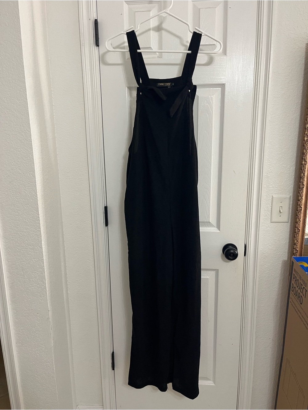 Black Ribbed Wide-Leg Overall Jumpsuit